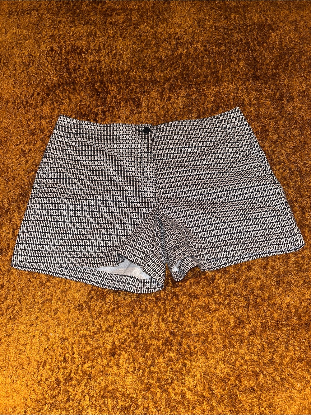 Nautica Black & White Geo-Pattern Bermuda Shorts